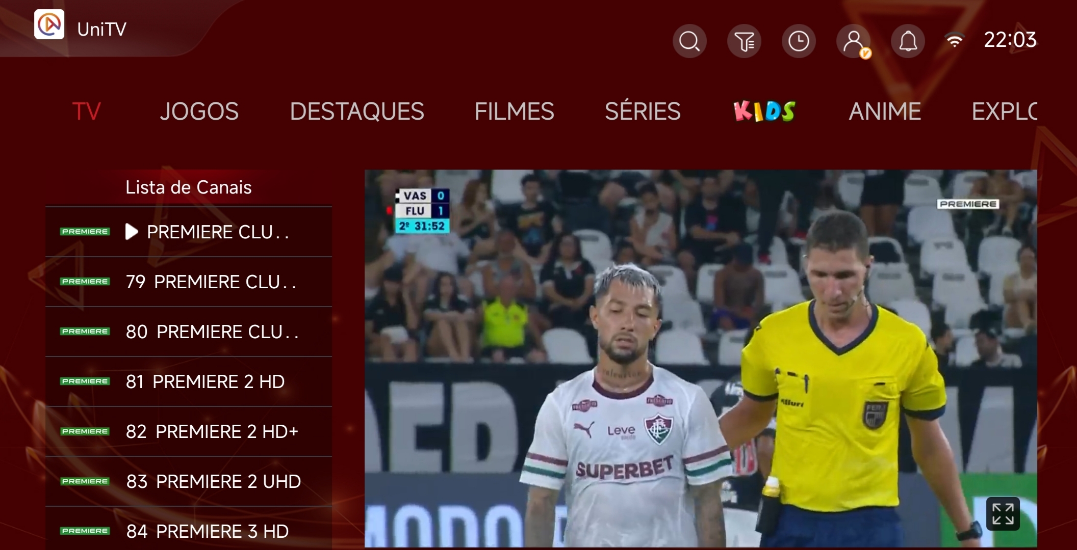 Inserindo o código do UniTV no Downloader