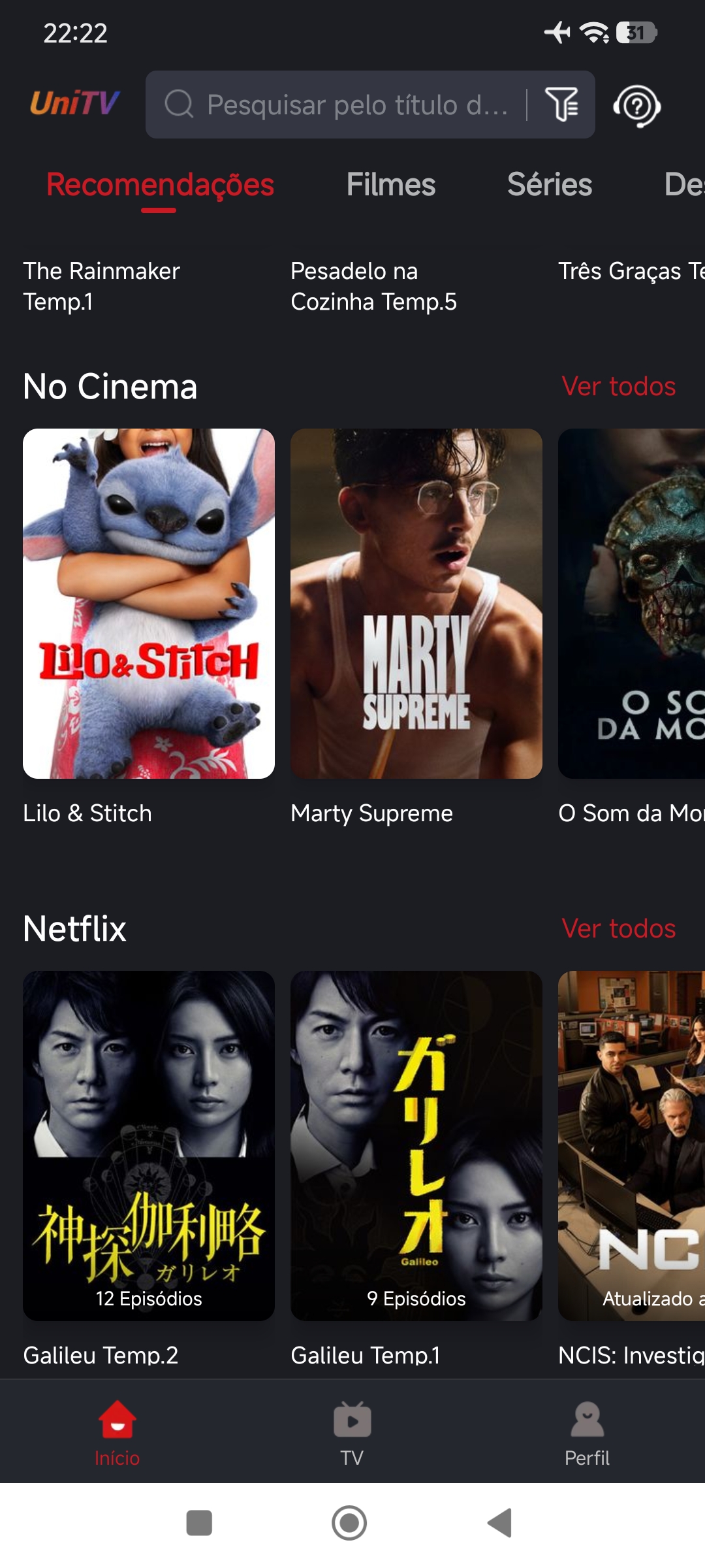 Download do aplicativo UniTV para celular Android